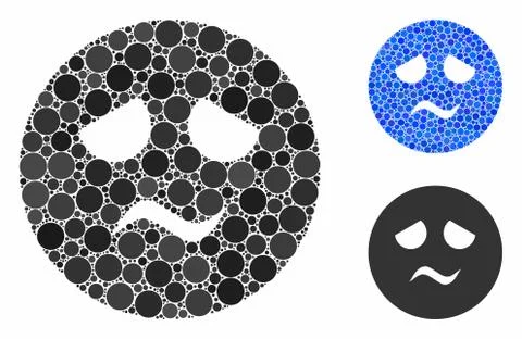 Trouble smiley Composition Icon of Spheric Items Stock Illustration