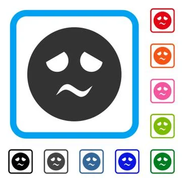 Trouble Smiley Framed Icon Stock Illustration