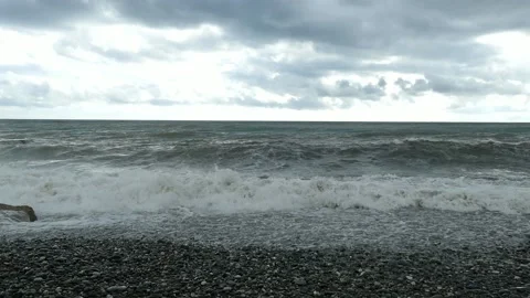 Troubled sea and sky Stock Footage 160720971