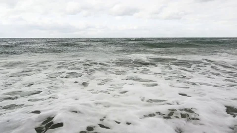 Troubled sea with small waves Stock Footage 82792098