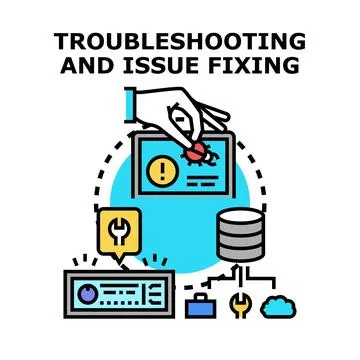 Troubleshooting and issue fixing technology concept イラスト素材
