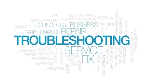 Troubleshooting animated word cloud. Kinetic typography. Stock Footage 107397991