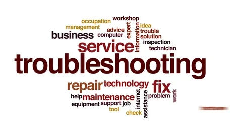 Troubleshooting animated word cloud, text design animation. Stock Footage 72413583