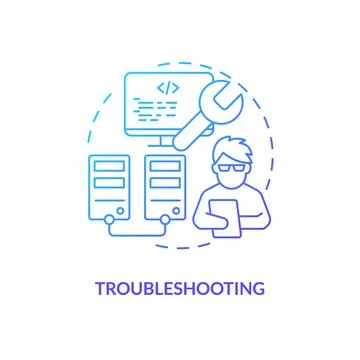 Troubleshooting blue gradient concept icon 库存插图