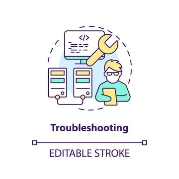 Troubleshooting concept icon Illustrazione stock