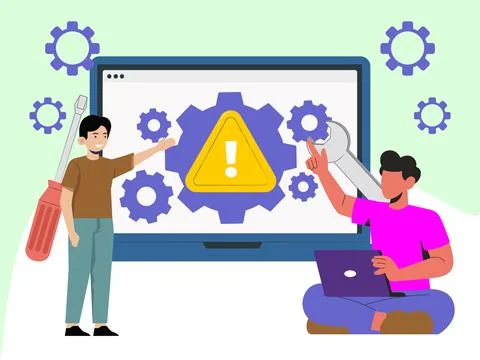 Troubleshooting Concept Illustration Style Stock Illustration