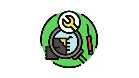 Troubleshooting devices electronics color icon animation Stock Footage 326106265