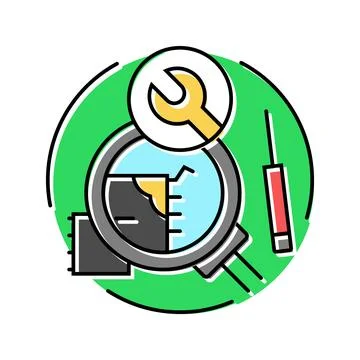Troubleshooting devices electronics color icon vector illustration Illustrazione stock