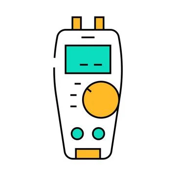 Troubleshooting devices electronics icon color illustration Stock Illustration