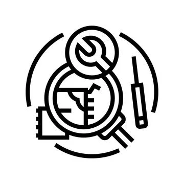 Troubleshooting devices electronics line icon vector illustration 스톡 일러스트