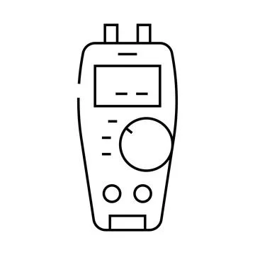 Troubleshooting devices electronics line icon vector illustration 库存插图