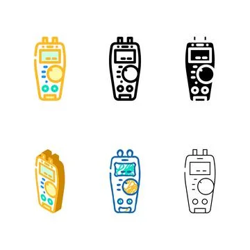 Troubleshooting devices simplified electronics color icon vector イラスト素材