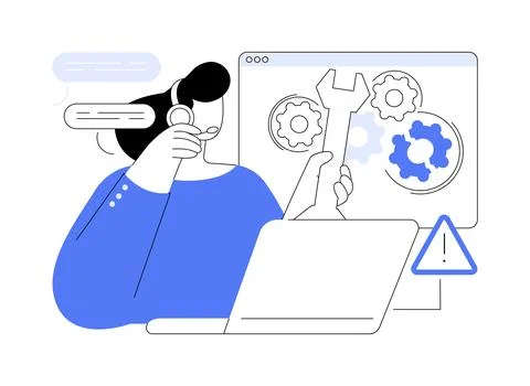 Troubleshooting isolated cartoon vector illustrations. Ilustración de archivo