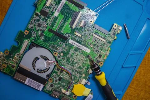 Troubleshooting the netbook. Stock Photos