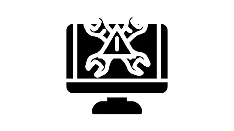 Troubleshooting pc repair computer glyph icon animation Stock Footage 326741866