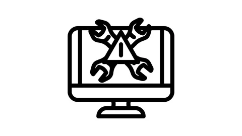 Troubleshooting pc repair computer line icon animation Stock Footage 326758592