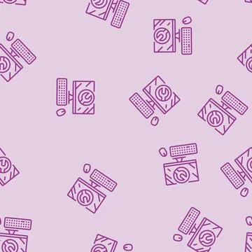 Troubleshooting pc repair computer line seamless pattern イラスト素材