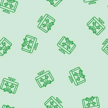 Troubleshooting pc repair computer line vector seamless pattern イラスト素材
