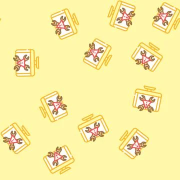 Troubleshooting pc repair computer vector seamless pattern イラスト素材