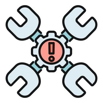 Troubleshooting technical problems and system error alert Stock Illustration