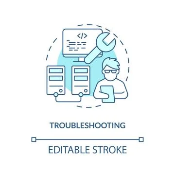 Troubleshooting turquoise concept icon Illustrazione stock