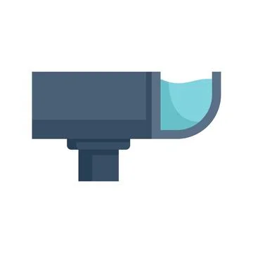 Trough gutter icon flat isolated Stock Illustration