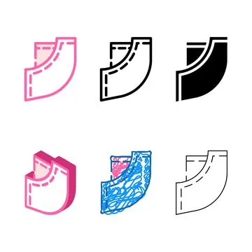 Trouser pocket color icon vector minimal 스톡 일러스트