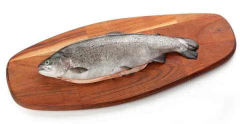 Trout on the board Foto stock