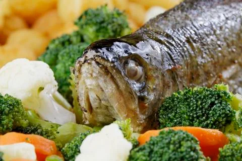 Trout dish Stock Photos