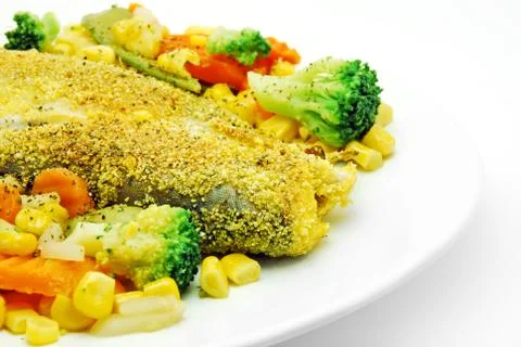 Trout dish with vegetables Stock Photos