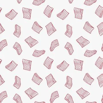 Trout fillet or steak vector linear pattern or seamless texture Stock Illustration