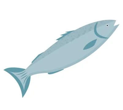 Trout icon flat style. Forel fish isolated on white background. Vector illu.. Stock Illustration