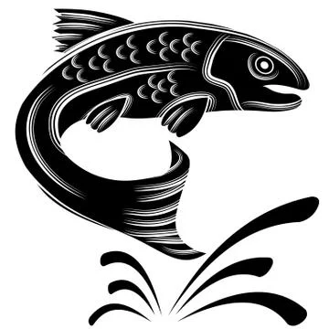 Trout jumping Stock Illustration