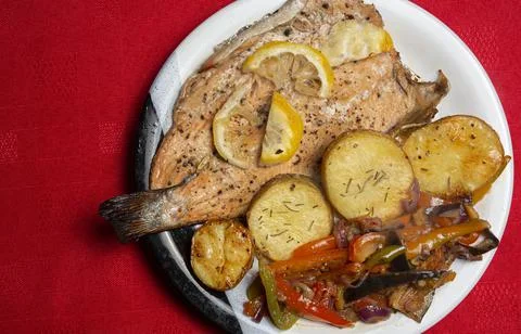 Trout plate Stock Photos