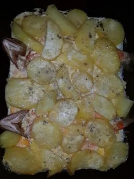 Trout with potatoes Stock Photos