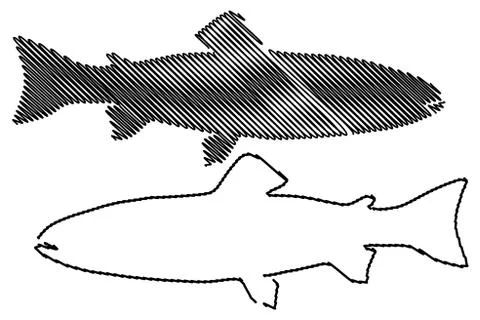 Trout silhouette vector Stock Illustration