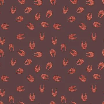Trout steak vector dark pattern - fish steak seamless texture Stock Illustration