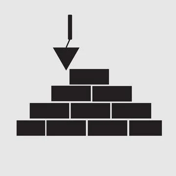 Trowel and bricks Stock Illustration