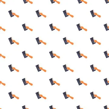 Trowel and plastering float seamless pattern background 스톡 일러스트