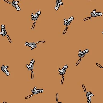 Trowel cement concrete vector seamless pattern Stock Illustration