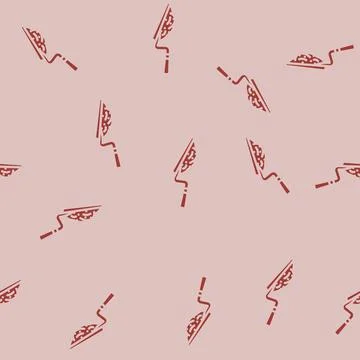 Trowel cement glyph vector seamless pattern Stock Illustration