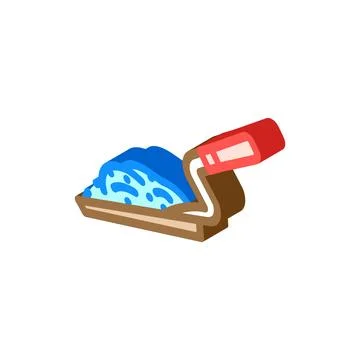 Trowel cement isometric icon vector illustration Stock Illustration