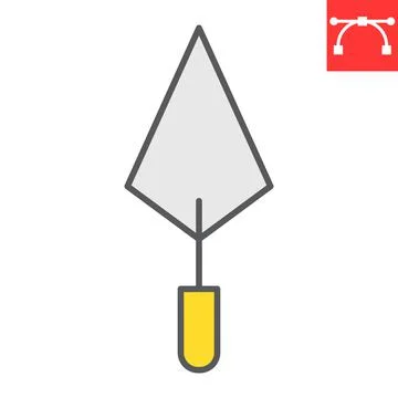 Trowel color line icon Stock Illustration