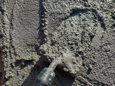 Trowel on fresh cement - working Stock Photos
