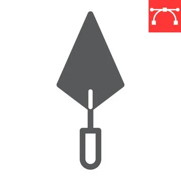 Trowel glyph icon Stock Illustration