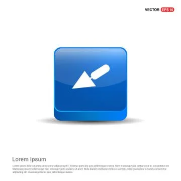 Trowel Icon - 3d Blue Button Ilustración de archivo