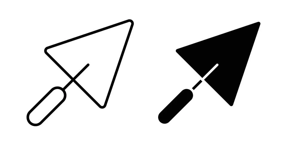 Trowel icon black vector isolated on white Stock Illustration