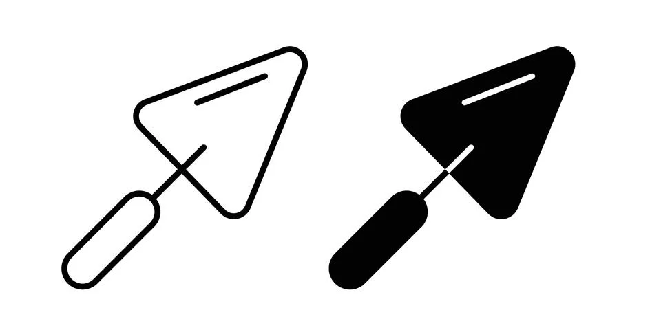 Trowel icon bundle for website design projects Stock Illustration