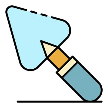Trowel icon color outline vector Stock Illustration