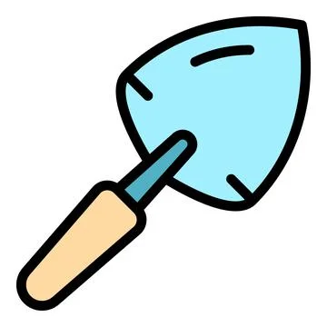 Trowel icon color outline vector Stock Illustration